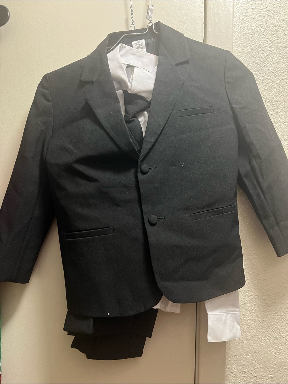 RAFAEL Black Boys' Two-Button Dress Blazer